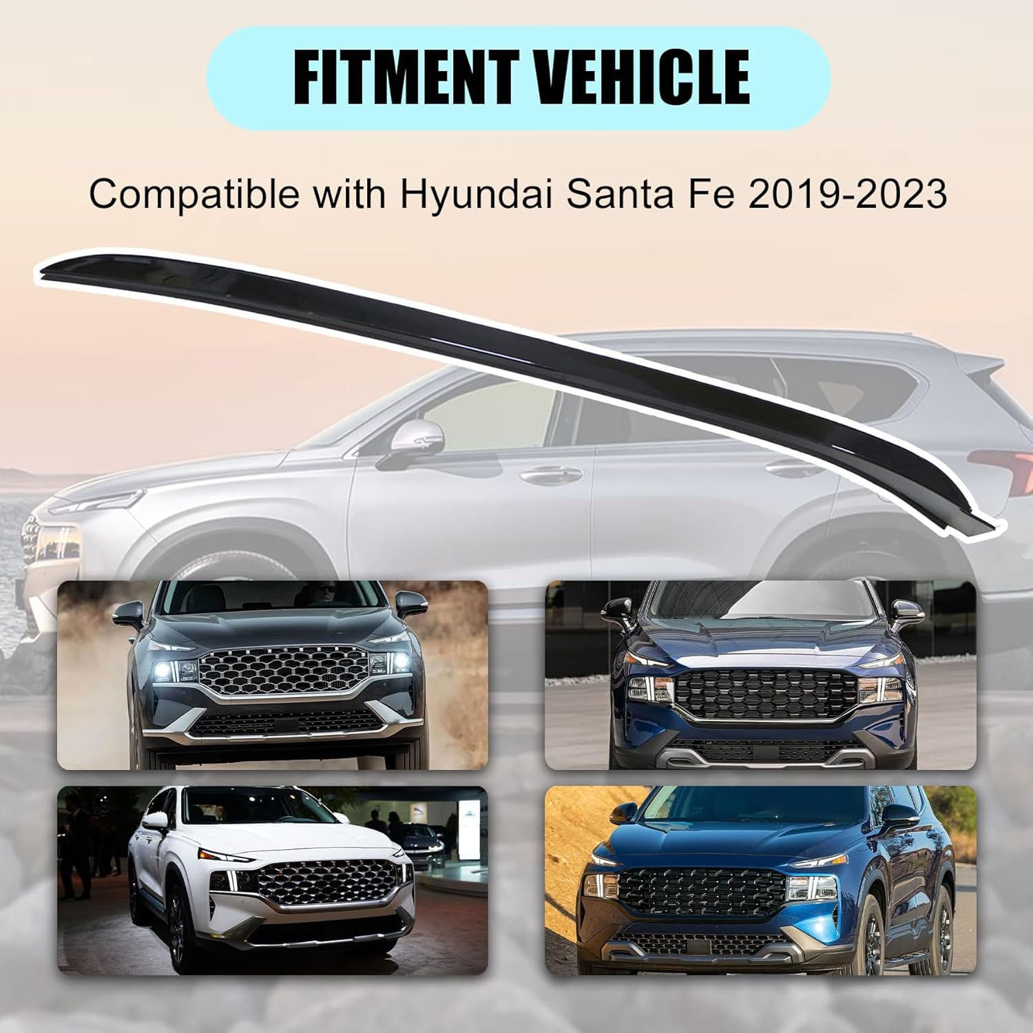 XQSMWF Windshield Pillar Molding Front Driver Left Side Compatible with Hyundai Santa Fe 2019-2023# 86130-S1000 86130S1000