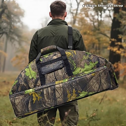 Miniatura 3 de Silfrae Estuche de arco compuesto Estuche acolchado de lazo suave Bolsa de transporte de lazo ligero con bolsillo de flecha