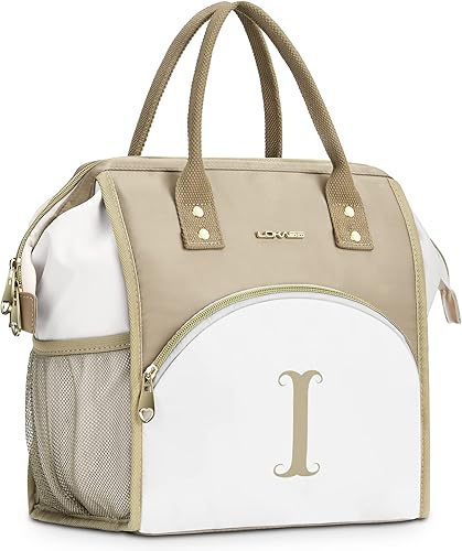 Miniatura 21 de Lonchera personalizada para mujer, bolsa de almuerzo reutilizable con iniciales, aislada, lonchera para adultos de apertura amplia, enfriadora de