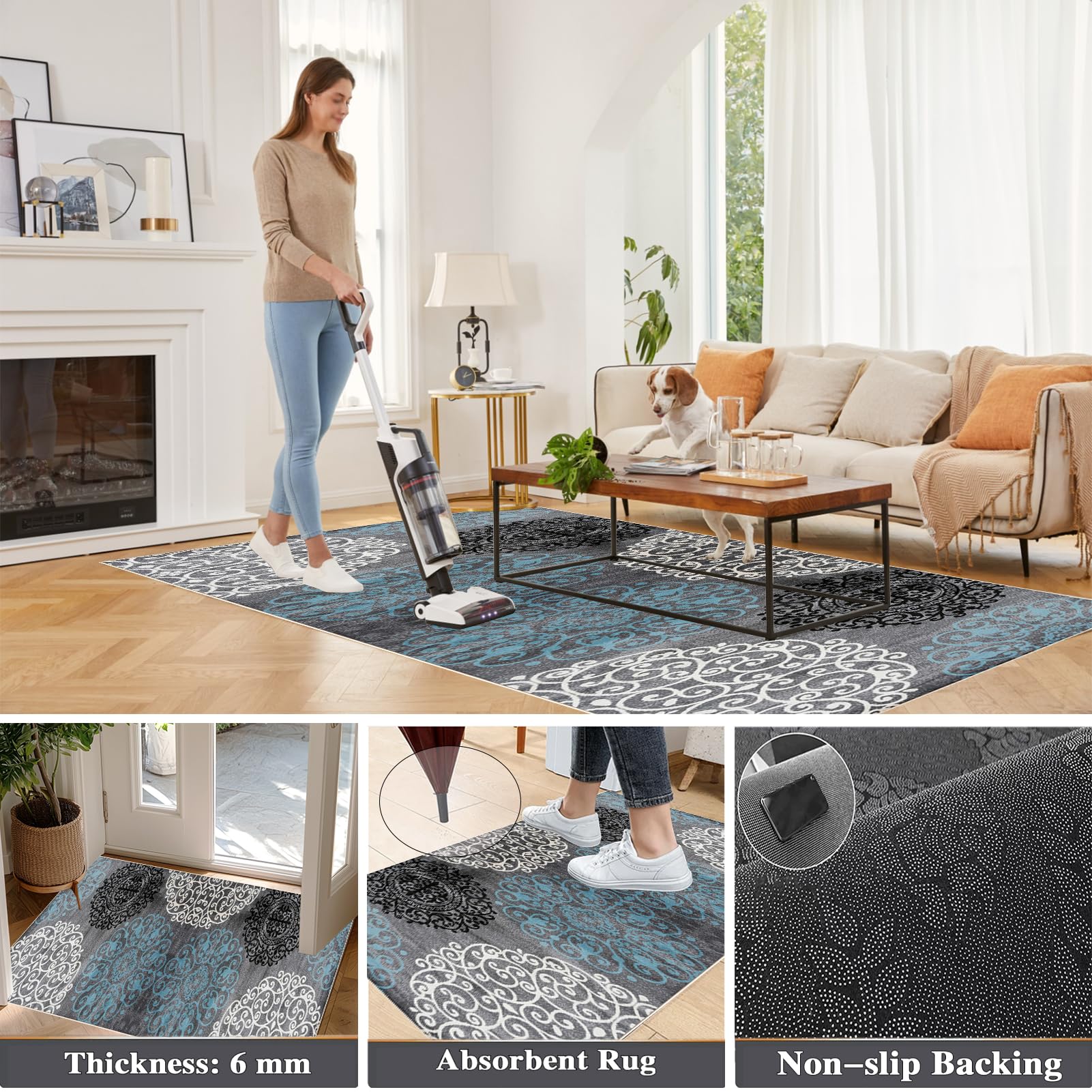 Dywan Chodnik Kuchenny Antypoślizgowy Dywan Korytarz Dywan Runner Chodnik Mata Wejście Dywan Długi Korytarz Mata Do Salonu Sypialnia Wejście Wewnętrzne 110 x 500 cm