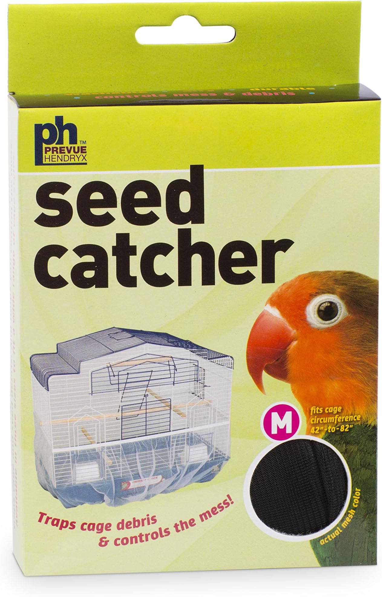 - Prevue Pet Products 821B Mesh Bird Seed Catcher, Black, Medium/8"