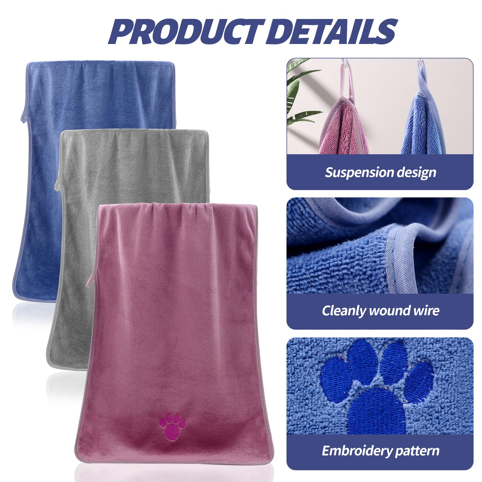 ZYQUES 3 Pack Dog Towel - Image 3