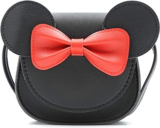HXQ Little Mouse Ear Bow Crossbody Purse,PU Shoulder Handbag for Kids Girls Toddlers