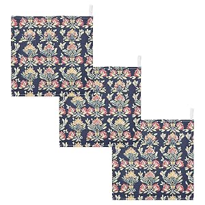 YETTASBIN Indian Floral Muslin Baby Hand Washcloths Soft Cotton Bath Face Towel 4 Layers Extra Absorbent Feeding Burp