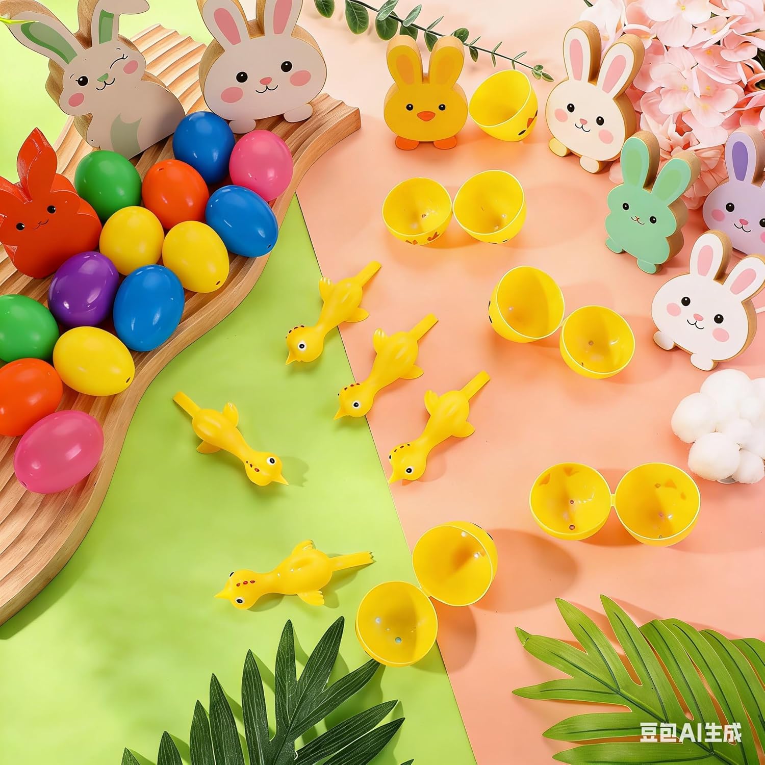 24 Pack Prefilled Easter Eggs with Flying Chicken Slingshot Toys,Easter Eggs Filled with Toys Inside,Easter Egg Hunt Stuffers Kit Class Prizes Gift Easter Egg Filleds for Kids Party Favor