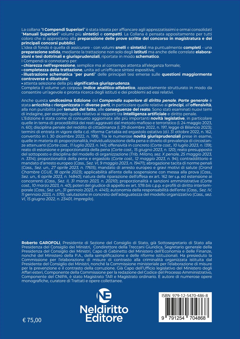 Compendio di diritto penale. Parte generale. XI edizione (2023 - 2024)