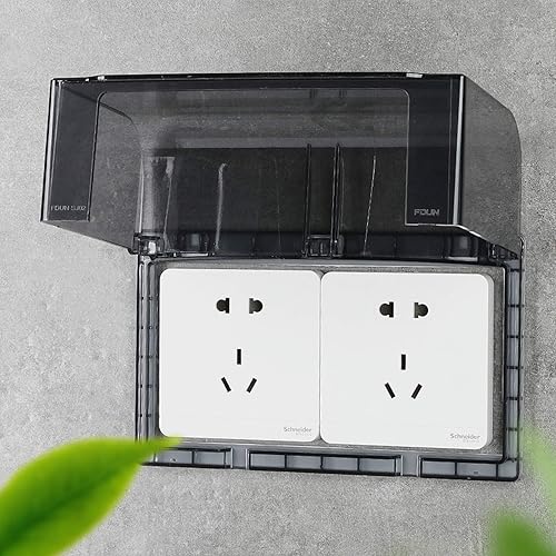 Miniatura 2 de Prueba Rv Breaker Box Cubierta de enchufe de estilo pegajoso Cubierta de doble posición Enchufe de pared Placa frontal Panel Caja Protector de caja