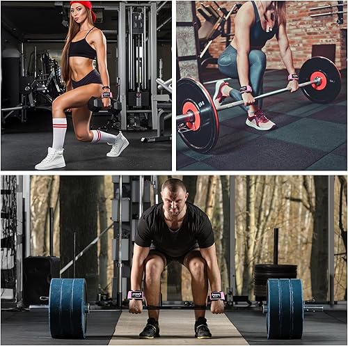 Miniatura 6 de Luzzup Weightlifting Workout Gloves with Wrist Straps Dead Lifting Wrist Wrap with Grip Pad Heavy Duty Lifting Hook for Gym Exercise Crossfit