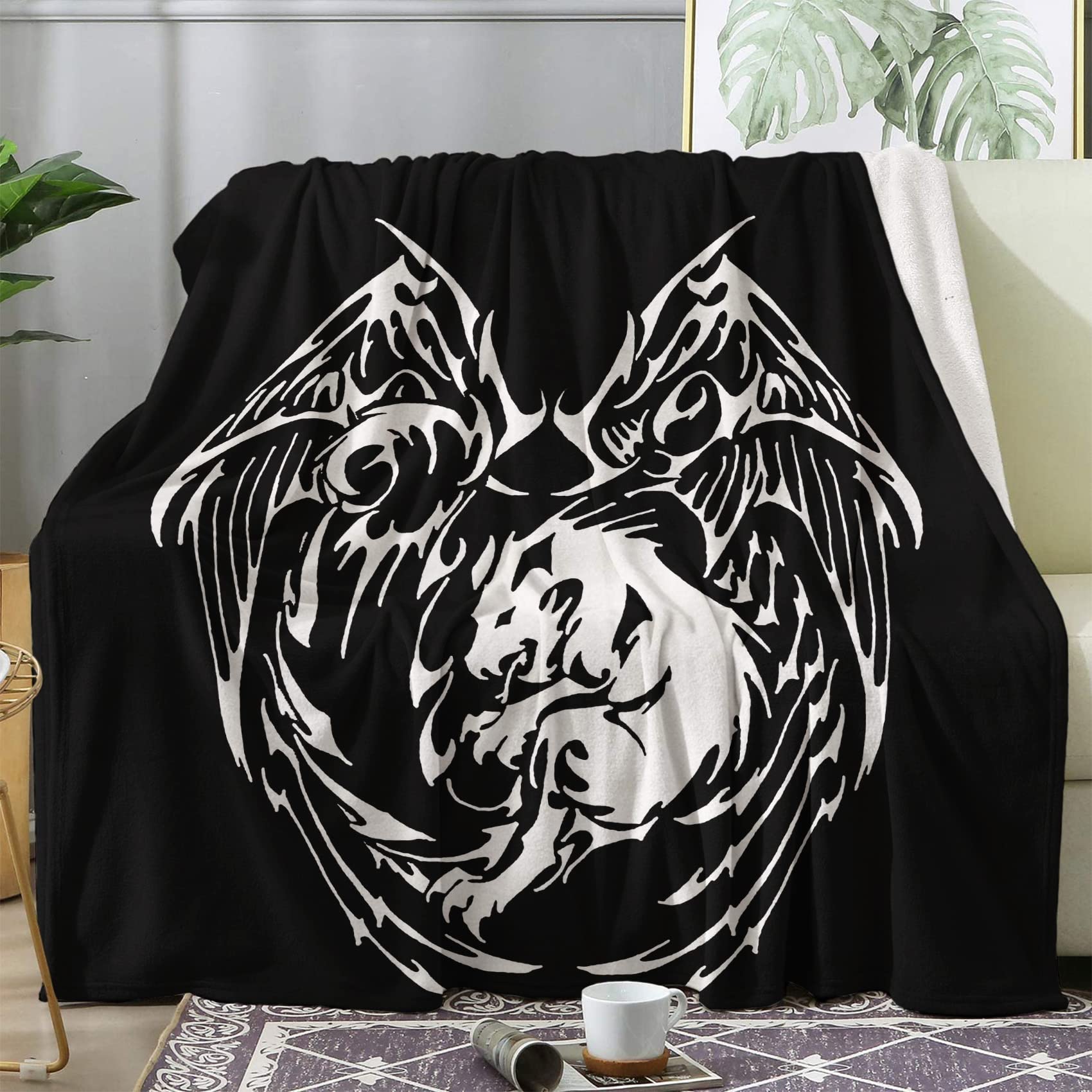 Couverture polaire 200x200 dragon pour de douces soirees d hiver au chaud