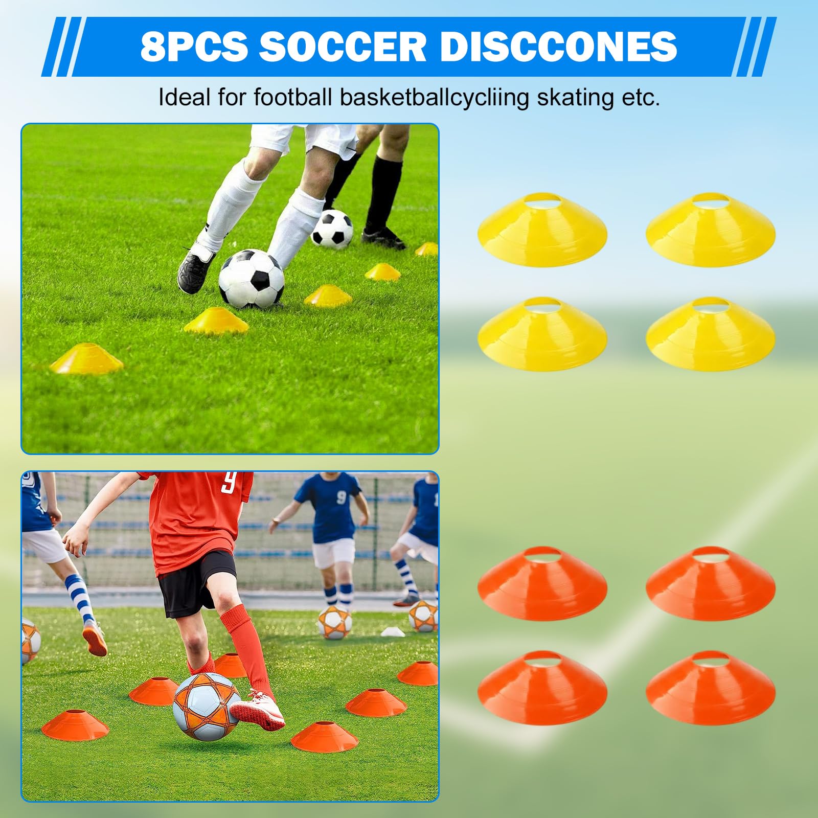 Cinesini per Allenamento Calcio, Allenamento Calcio e Cinesini - Set Completo con Scala di coordinazione 6m, 12 cinesini e Lanciatore di Calcio, Appassionati di Calcio
