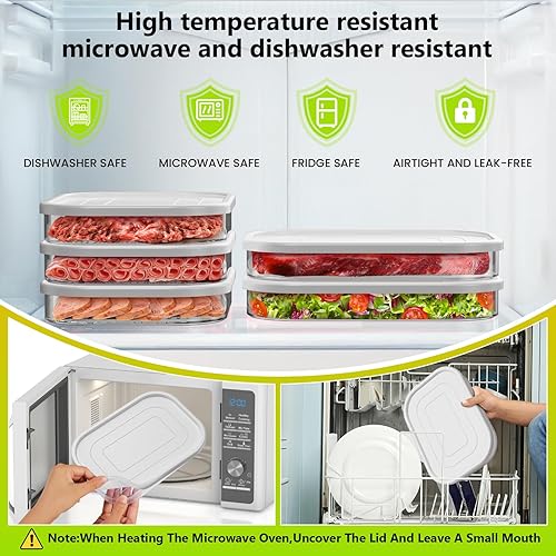 Miniatura 7 de Organizadores y almacenamiento de refrigerador, contenedor de carne de delicatessen para refrigerador, cajas de almacenamiento de alimentos