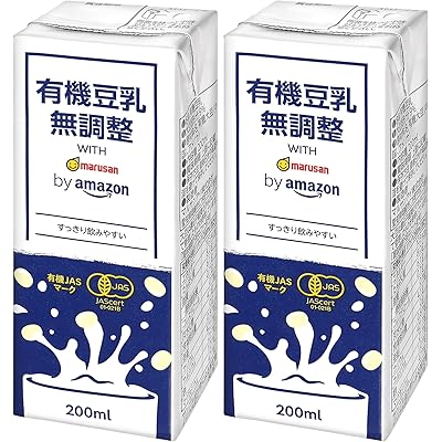 by Amazon マルサン 有機豆乳無調整 200ml×24本 (× 2)