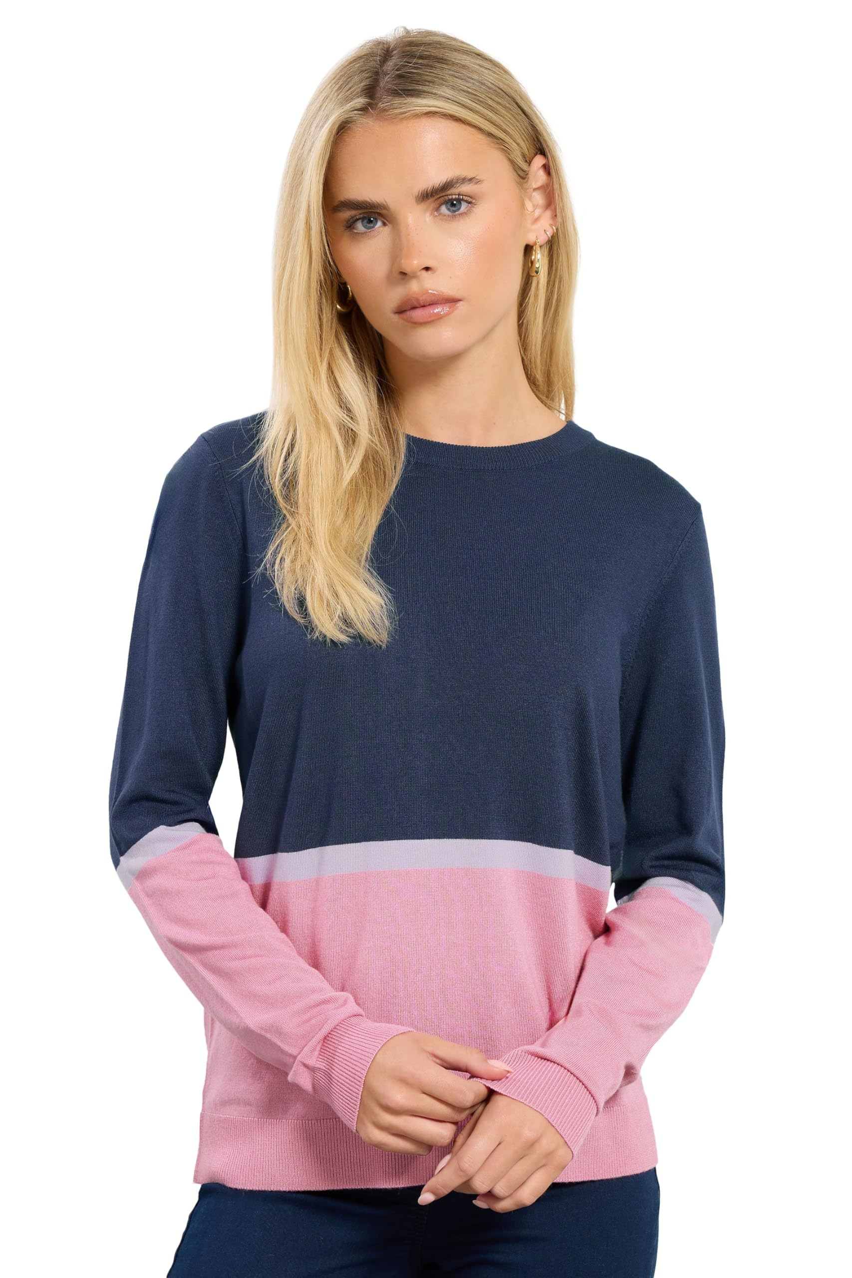 M&Co Women's Colourblock Knitted Jumper - Size 8-10