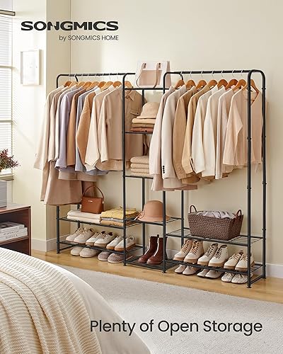 Miniatura 2 de SONGMICS Armario de armario, armario portátil grande de 72 pulgadas, perchero para colgar ropa, estante de ropa resistente, organizador de