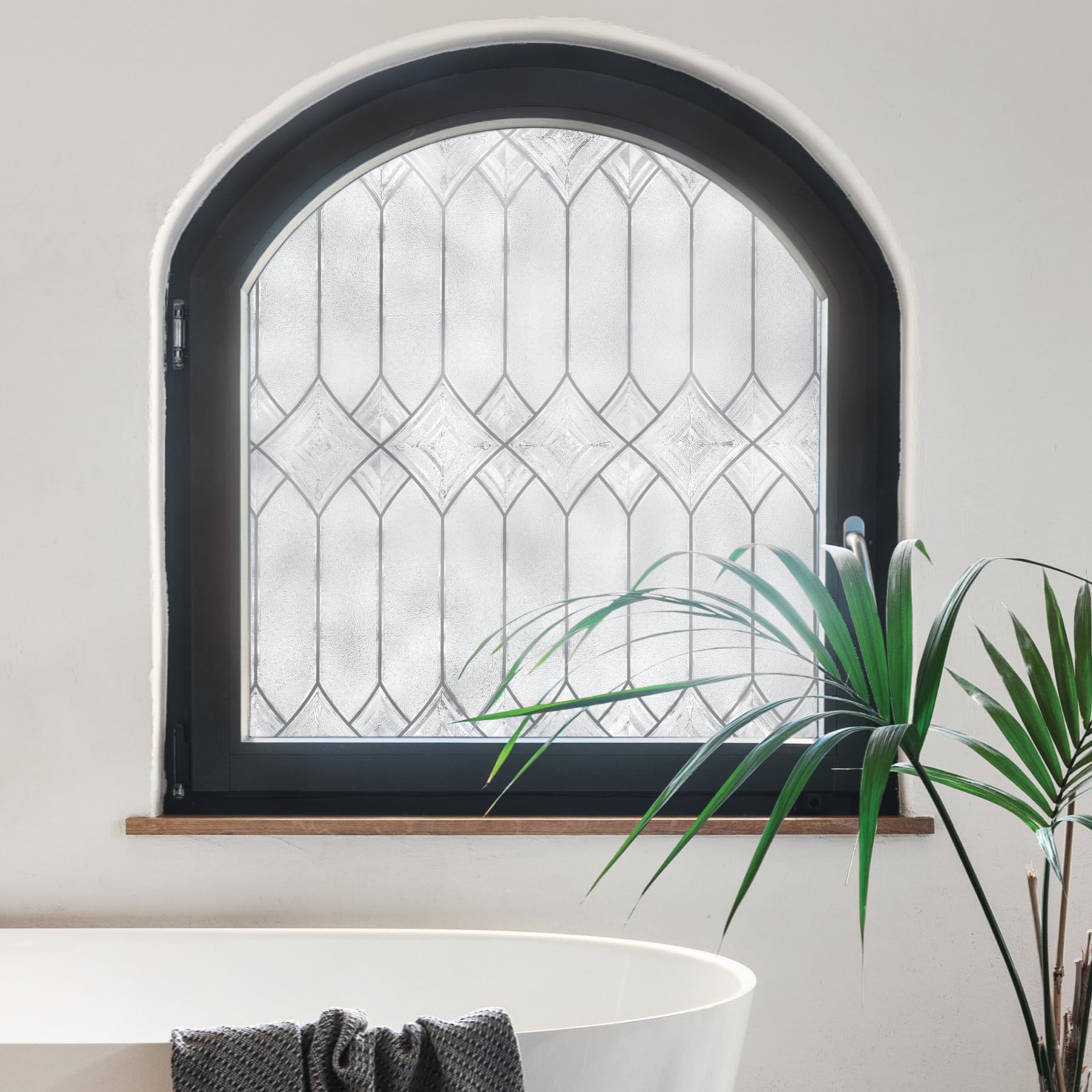ARTSCAPE Regent | Film de confidentialité pour fenêtre avec Motif en Verre au Plomb texturé | Non adhésif et Protection UV | Facile à appliquer et Amovible | 61 x 91 cm