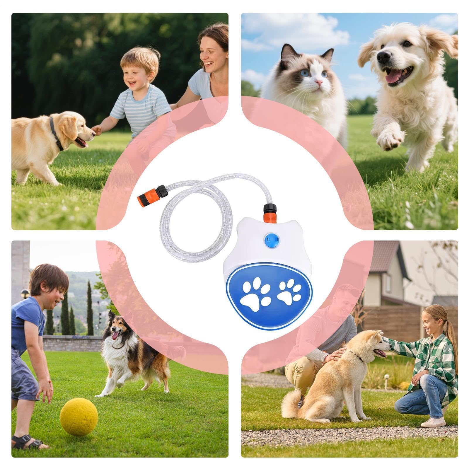 Outdoor Trinkbrunnen für Hunde - Interaktiver Trinkspender für Haustiere | Pfotenaktivierter Wassersprinkler für Hunde | Für Draußen, Terrasse, Garten, Hof, Balkon, Sommerspiel, Unterhaltung