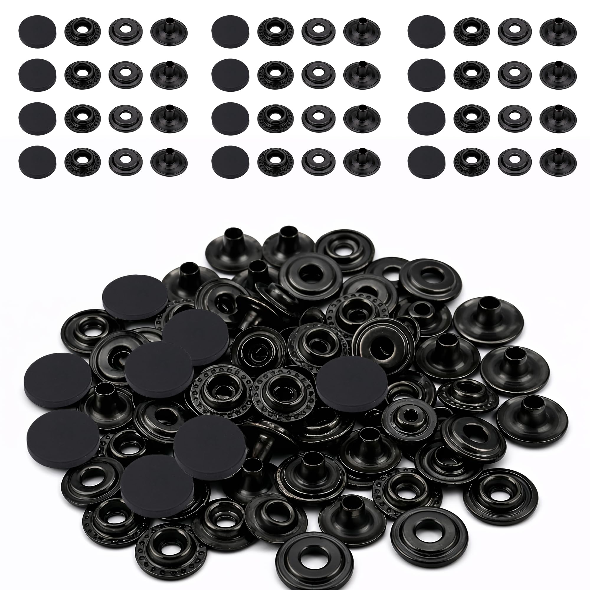 Presse clous boutons pression 12.5mm en alliage et métal gunmetal, lot de 10 pièces