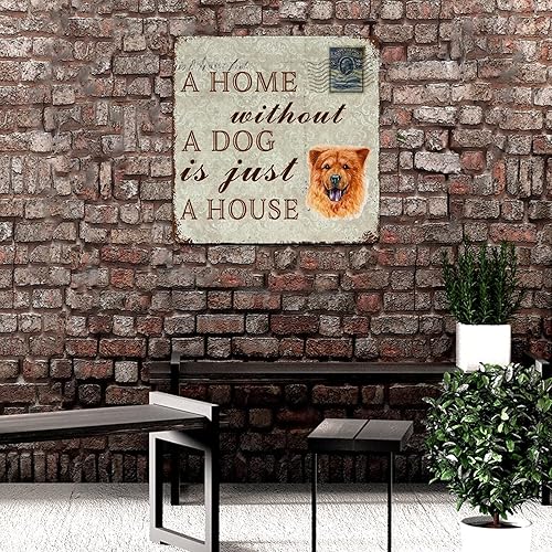 Miniatura 4 de A Home Without A Dog is Just A House Chow Chow - Cartel de metal divertido para perro, arte de metal, retro, para mascotas, para perro, decoración