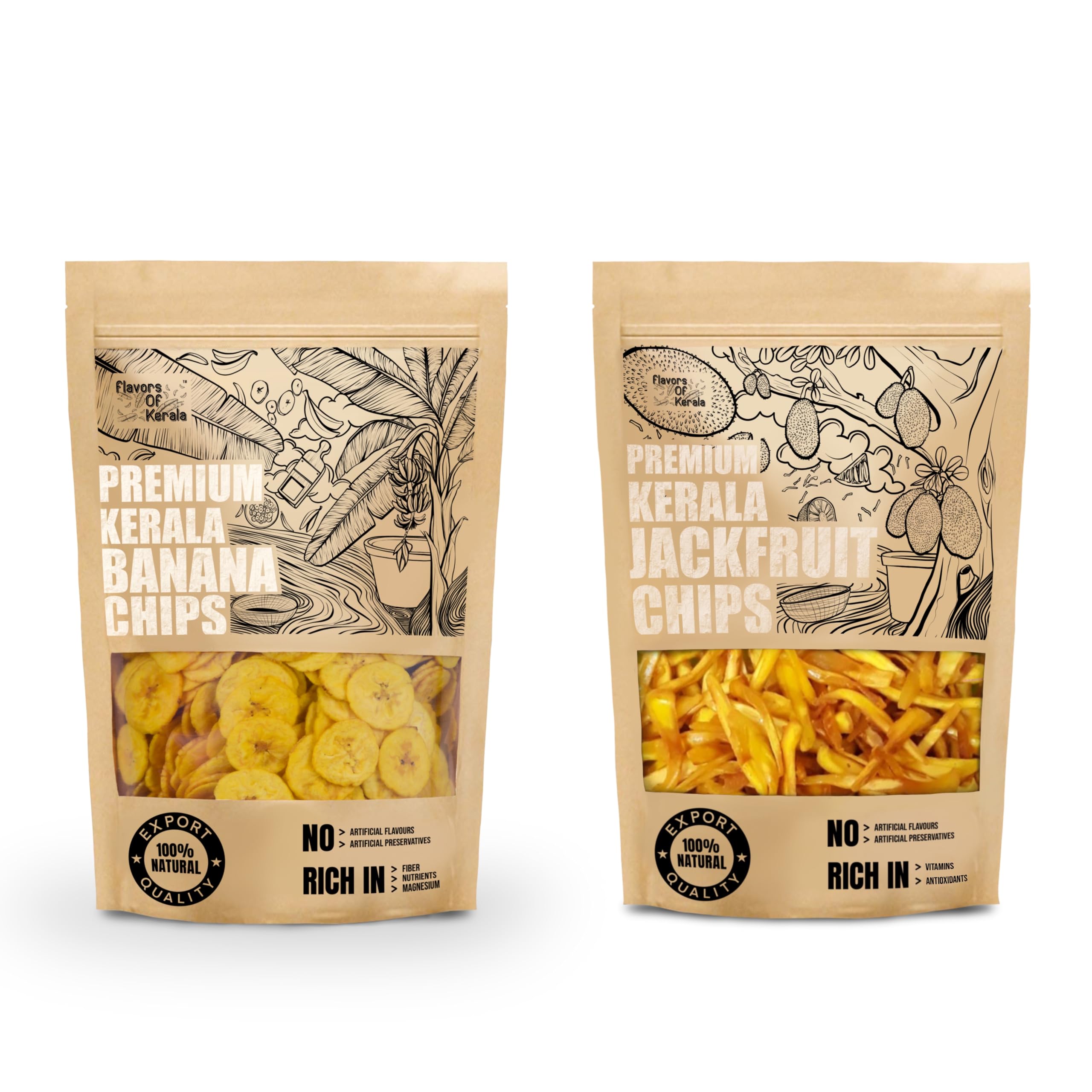 FLAVORS OF KERALA (FOK) | Combo | Premium Kerala Banana Chips in Coconut Oil (150 Grams) & Premium Kerala Jackfruit Chips (150 Grams) (B0CT8VRFM4) Amazon Price History, Amazon Price Tracker