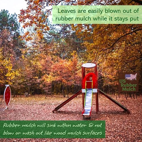 Miniatura 11 de NuPlay - Suelo de goma para patio de recreo, barrera de malezas de pepita de goma, pisos para juegos de columpios, cubiertas de áreas de juego, Azul