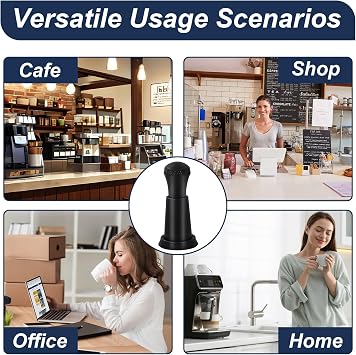 WDT Tool, WDT Espresso Distribution Tool with 0.3mm 10 Stainless Steel Needles, Professional Coffee Stirrer for Portafilter Basket, Barista Espresso Machine Accessories, Coffee Distributor - Black