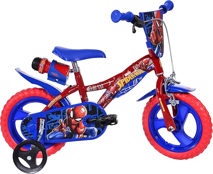 Dino bikes bicicletta 12" spiderman per bambini con rotelle DINO123 GL