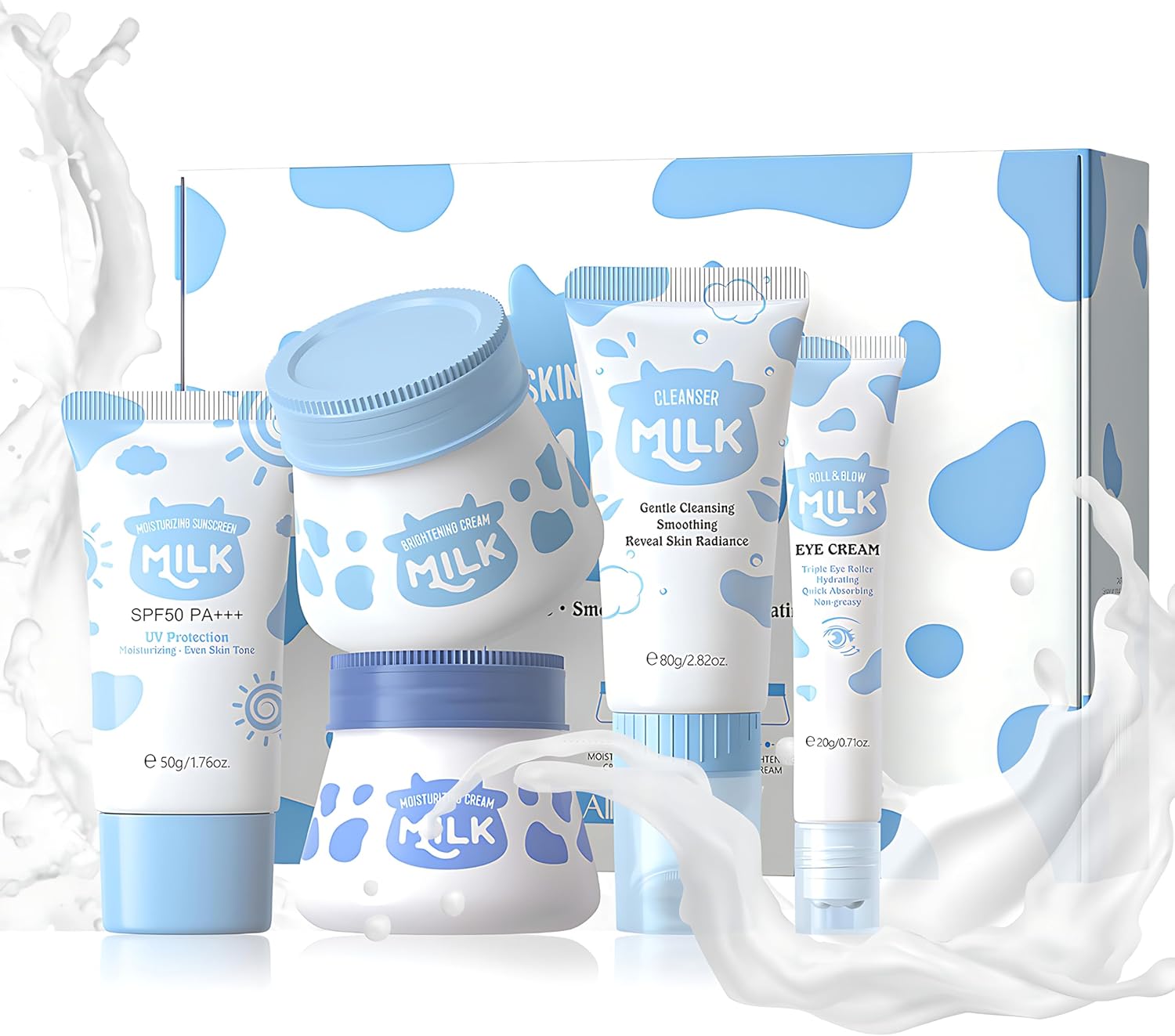 Skin Care Set Milk Face Care Set for Women Face Care Set with Cleanser Day Cream Night Cream Sun Cream Eye Cream Beauty Gift Set for Women Skin Care Set Milk Face Care Set for Women Face Care Set with Cleanser Day Cream Night Cream Sun Cream Eye Cream Beauty Gift Set for Women