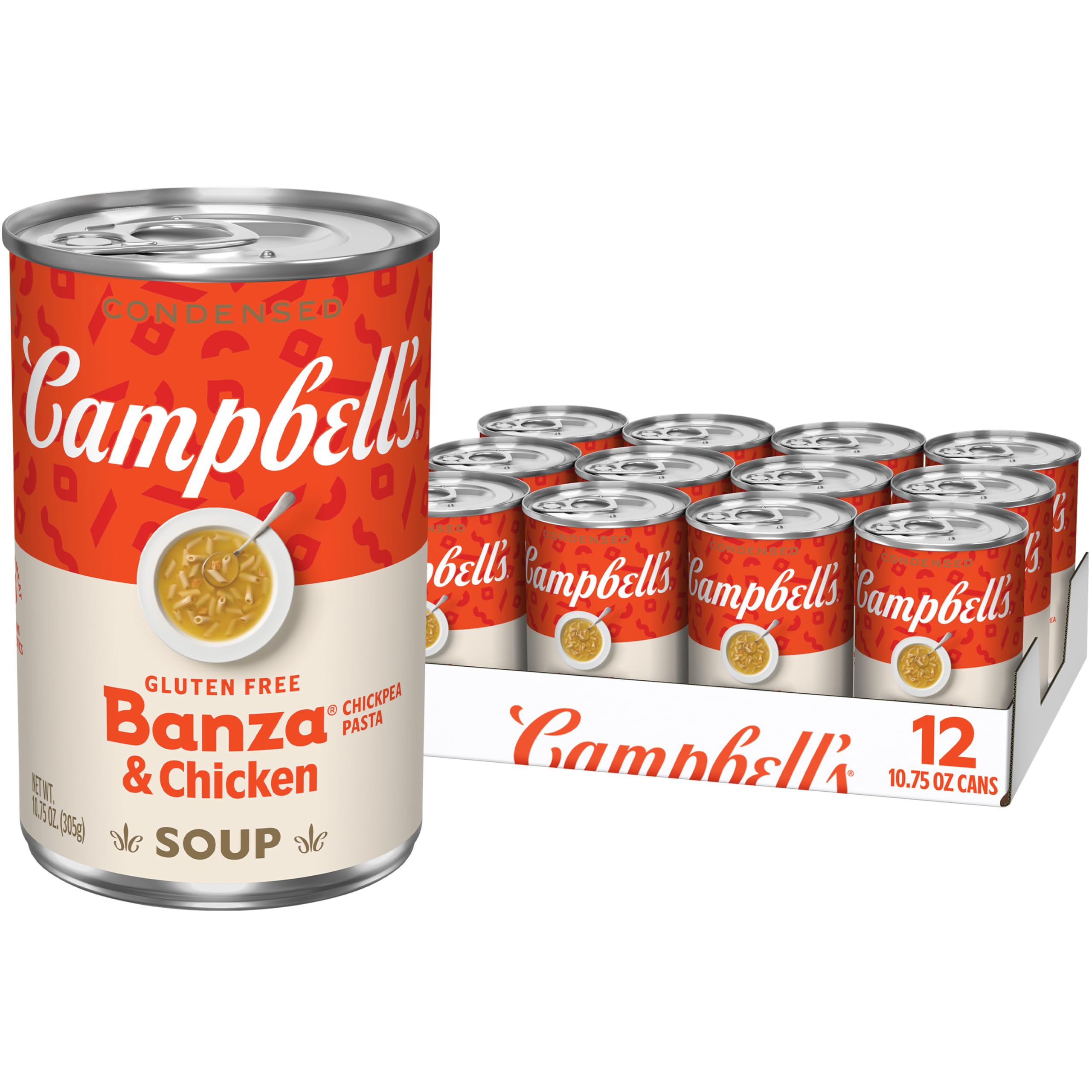Campbell's Condensed Banza Chickpea Pasta and Chicken Soup, 10.75 Oz Can (12 Pack)