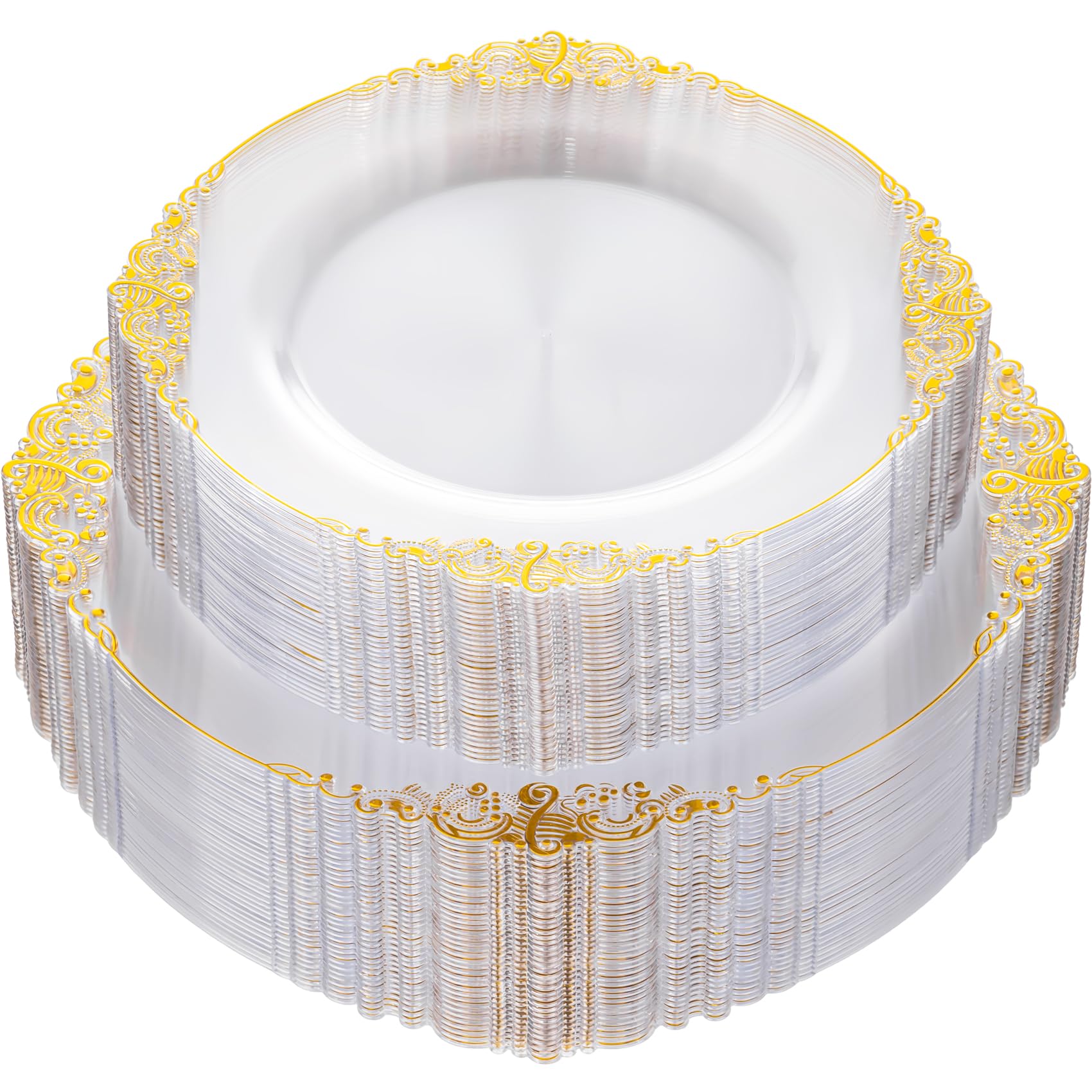 Clear Plastic Plates - 100 Pack for Parties -19 Clear Plastic Plates - 100 Pack for Parties -19