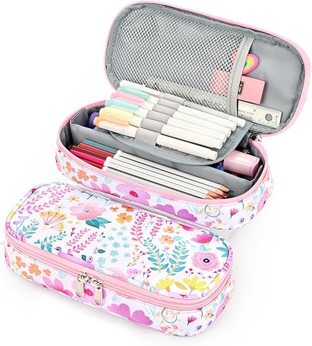 Miniatura 9 de mibasies Estuche para lápices para niños y niñas, estuche para lápices para la escuela (azul naranja)