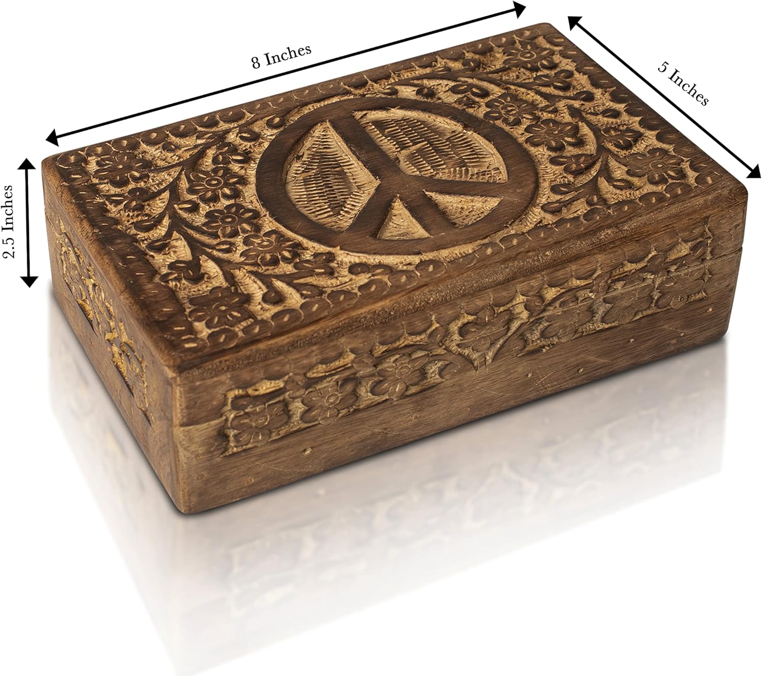 Great Birthday Gift Ideas Handmade Decorative Wooden Jewelry Box Jewelry Organizer Keepsake Box Treasure Chest Trinket Holder Watch Box Storage Box Anniversary Housewarming Gifts Women (Natural)