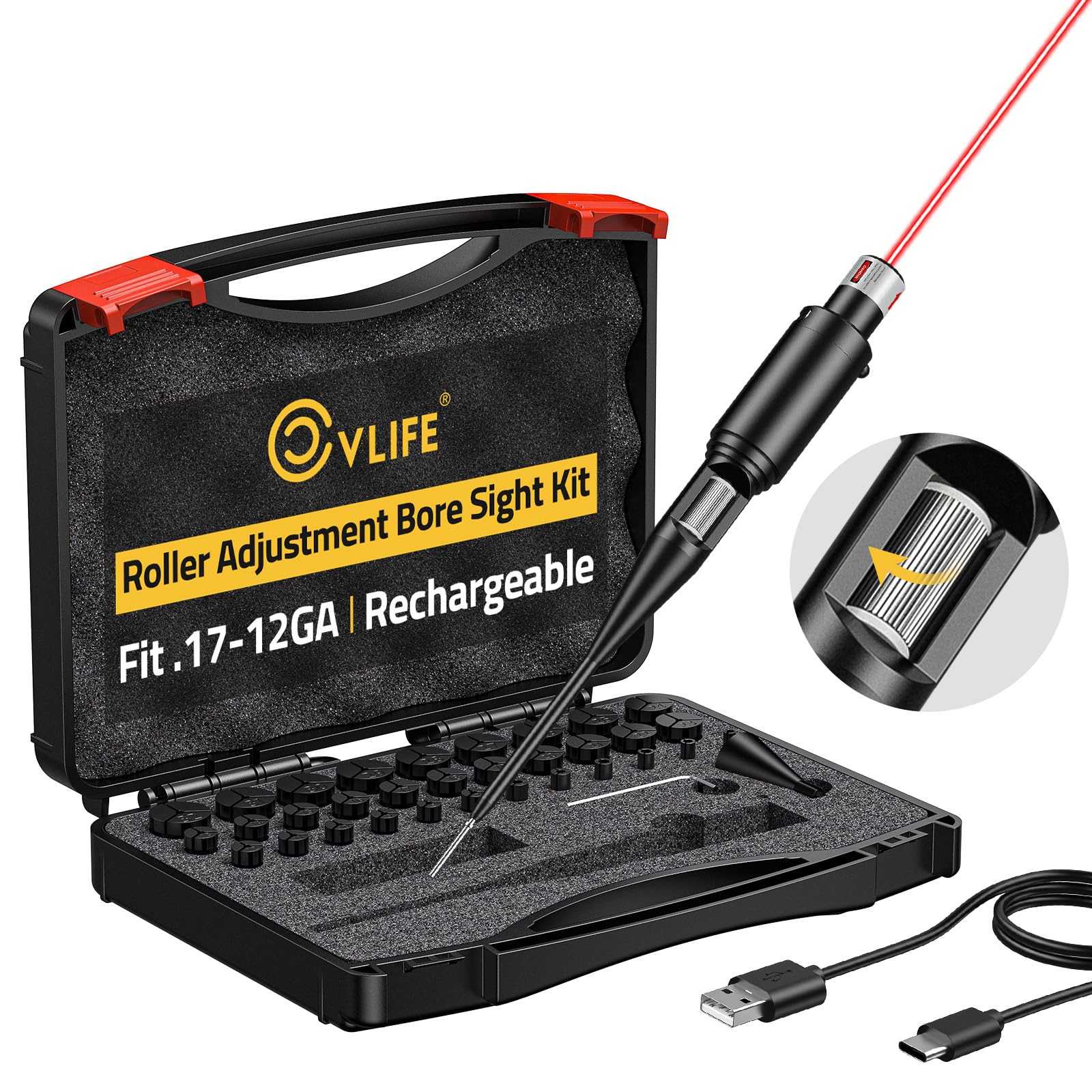 CVLIFE Bore Sight Laser, Roller Adjustment Red/Green Laser Bore Sight Kit