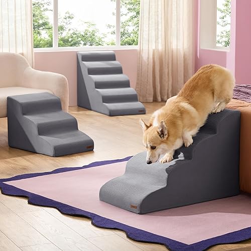 Miniatura 2 de Lesure - Escaleras para perros pequeños, rampa para cama alta y sofá con espuma certificada CertiPUR-US con parte inferior antideslizante, color