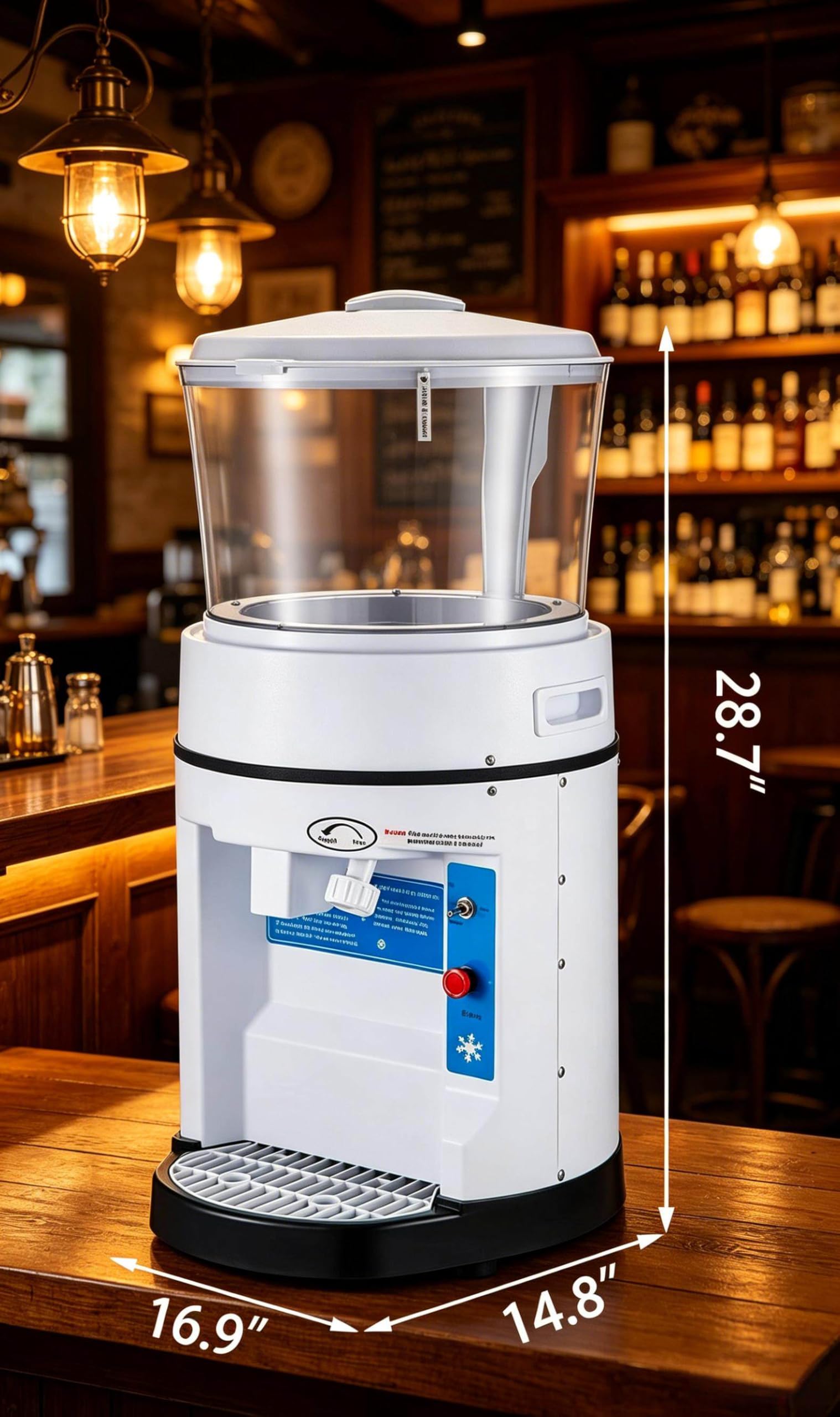Trituradora de Hielo eléctrica con Cuchillas de Acero Inoxidable para triturar rápidamente Hielo, Ideal para granizados, cócteles, café Helado y para Uso doméstico en la Cocina.