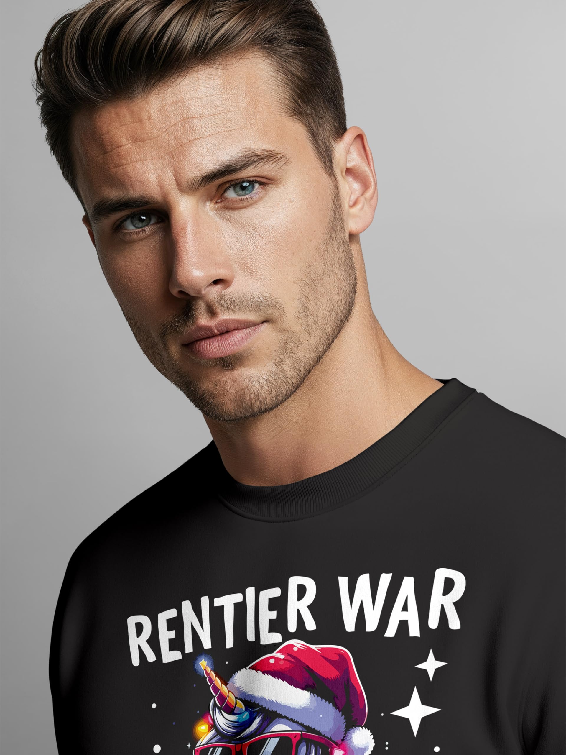 MoonWorks Sweat-shirt pour homme - Pull de Noël drôle de renne - Tenue de Noël pour homme