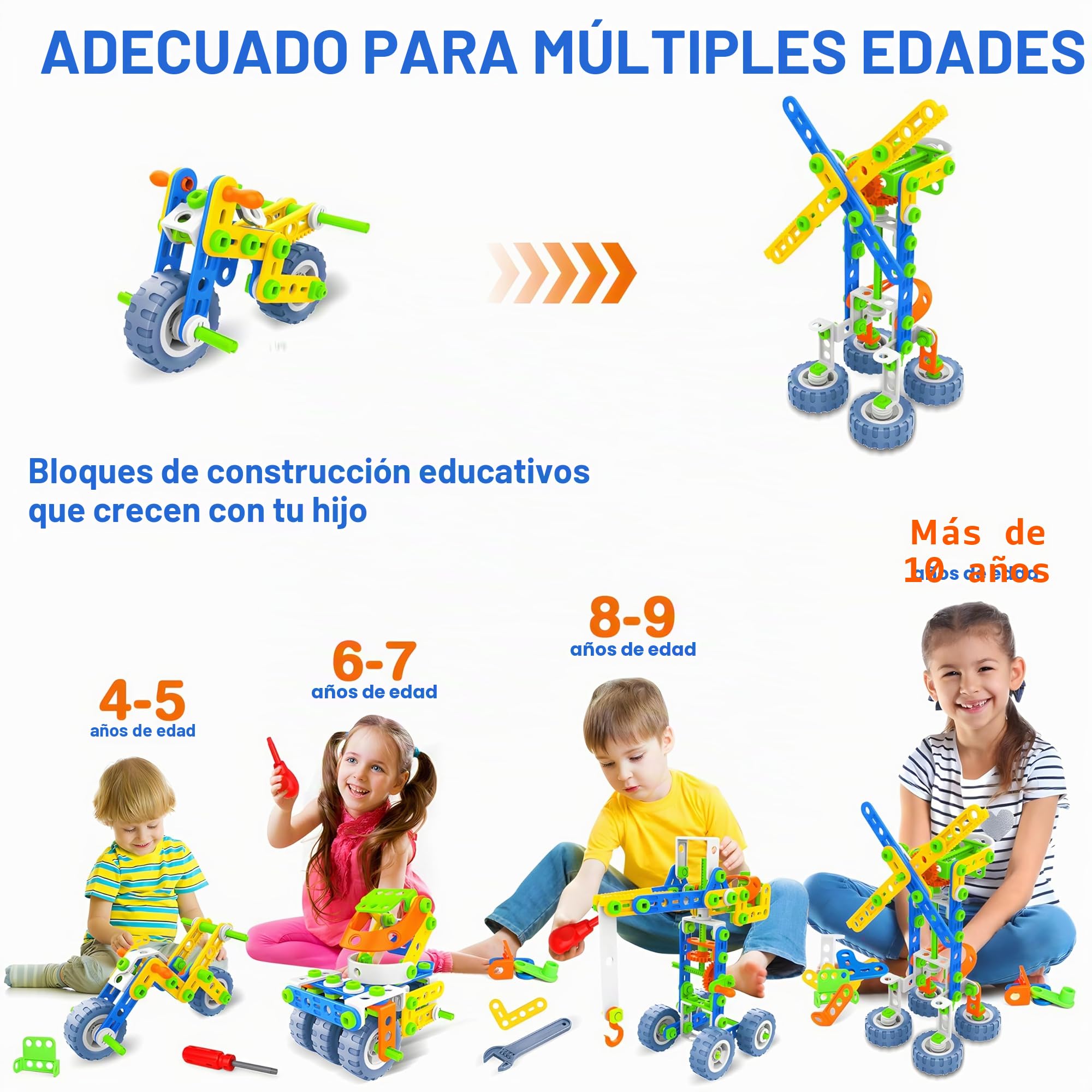 MOONTOY 12-en-1 Bloques de Construcción Juguetes para Niños de 4 5 6 7 8 Años y Mayores, 152 PCS Juguetes Educativos, Juego construccion Regalo de Juguete para Niños y Niñas 5 6 7 8 9 10 11 12 Años