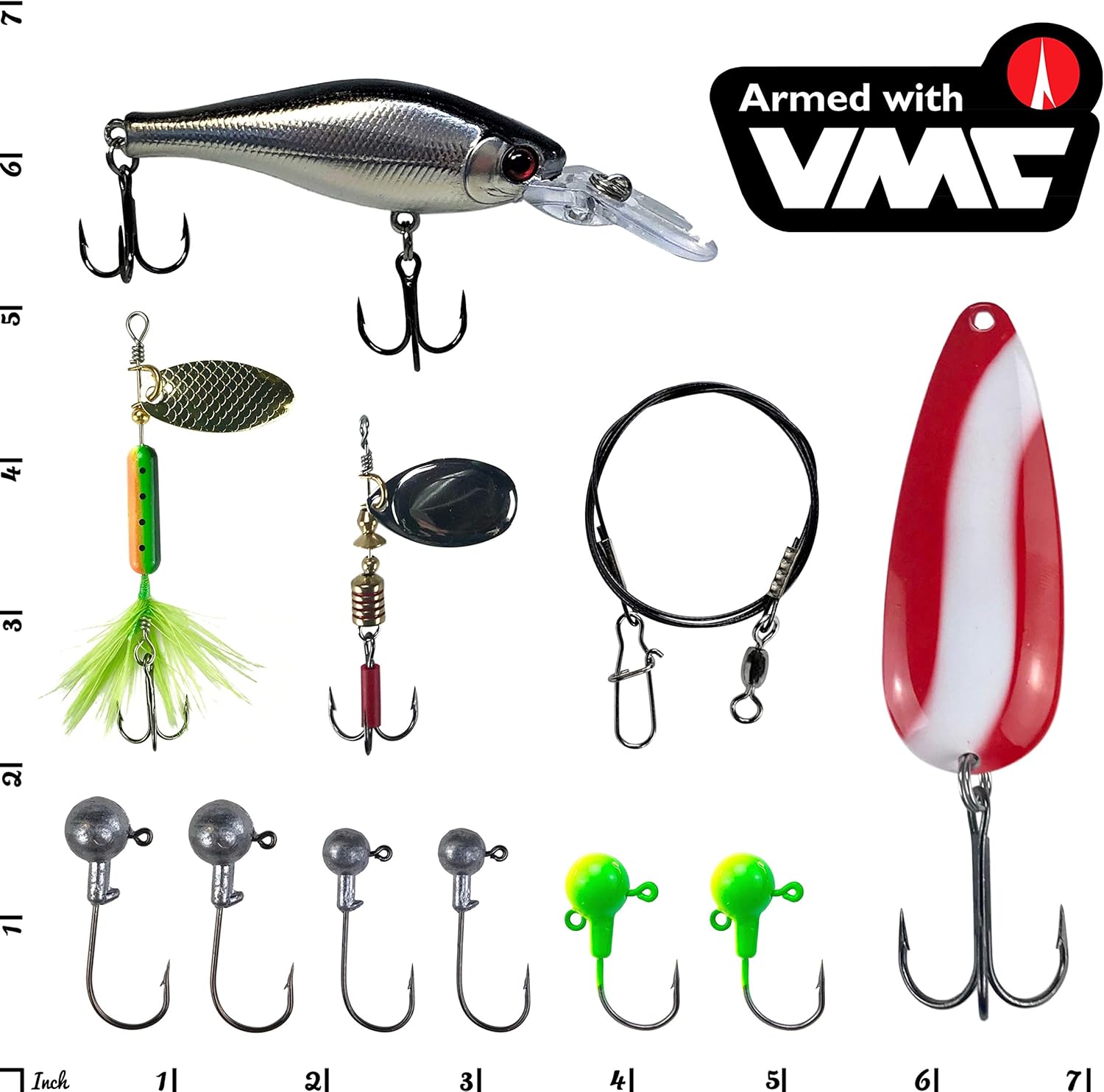 Tailored Tackle Freshwater Fishing Kit 119 pc Tackle Box with Tackle Included Pliers Lures Spinners Spoon Bait Worms Jigs Hooks Starter Equipment Gifts & Gear to Fish for Bass Walleye Trout : Sports & Outdoors