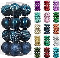 Vista 13 de XmasExp - Juego de 24 adornos de Navidad inastillables, bolas de árbol de Navidad, decoraciones para bolas de árbol de Navidad, 40 mm/1.57