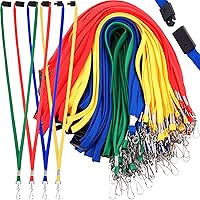 Vista 9 de Kosiz Cordón de seguridad para insignias de identificación, cordón de liberación rápida a granel con gancho giratorio para tarjetero