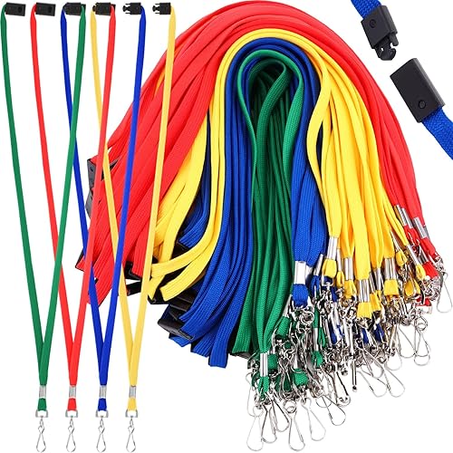 Kosiz 72 piezas de cordón de seguridad para tarjetas de identificación, cordón de liberación rápida a granel con gancho giratorio para tarjetero de Kosiz 72 piezas de cordón de seguridad para tarjetas de identificación, cordón de liberación rápida a granel con gancho giratorio para tarjetero de