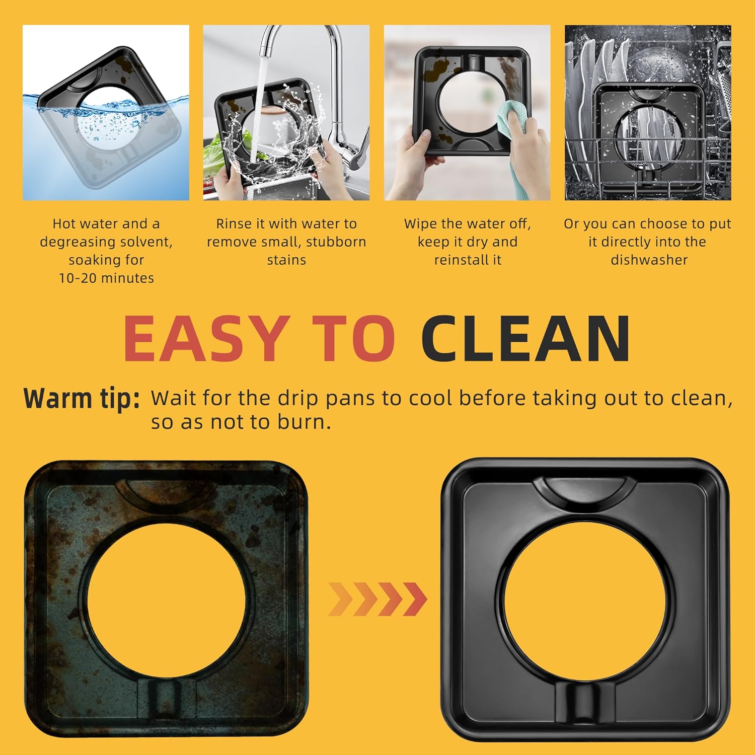 Reusable Black Drip Pans by MIFLUS