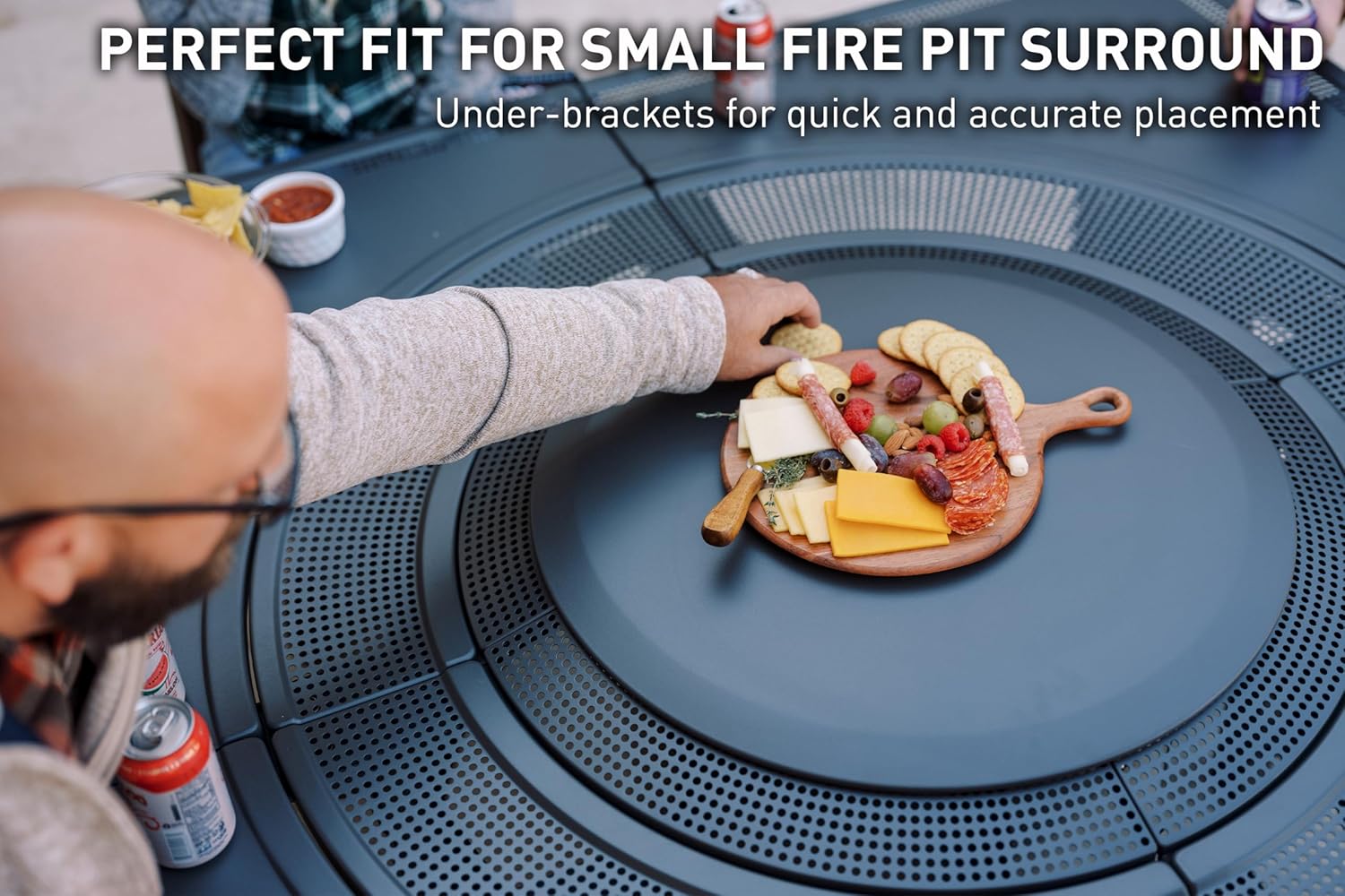 Solo Stove Surround Surface for Bonfire and Ranger | Durable Lid for Fire Pit Cover, Cold-Rolled Steel, Diameter: 23.75 in, Weight: 7.05 lbs