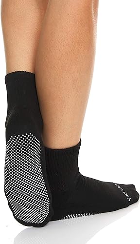 Miniatura 5 de Yacht & Smith 12 pares de calcetines negros antideslizantes para diabéticos con parte inferior de agarre holgado para mujer, calcetines de hospital
