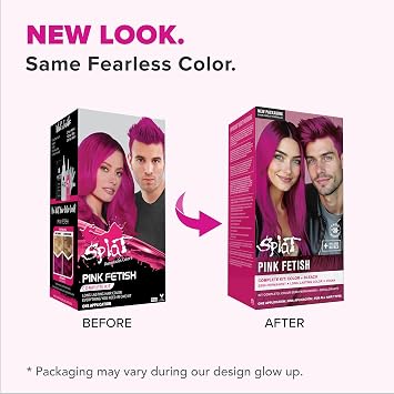 Splat Pink Fetish Semi Permanent Hair Dye Kit with Bleach, 1 Application, Includes Pink Hair Dye, Oxide & Bleach Powder, Vegan & Cruelty Free Hair Color