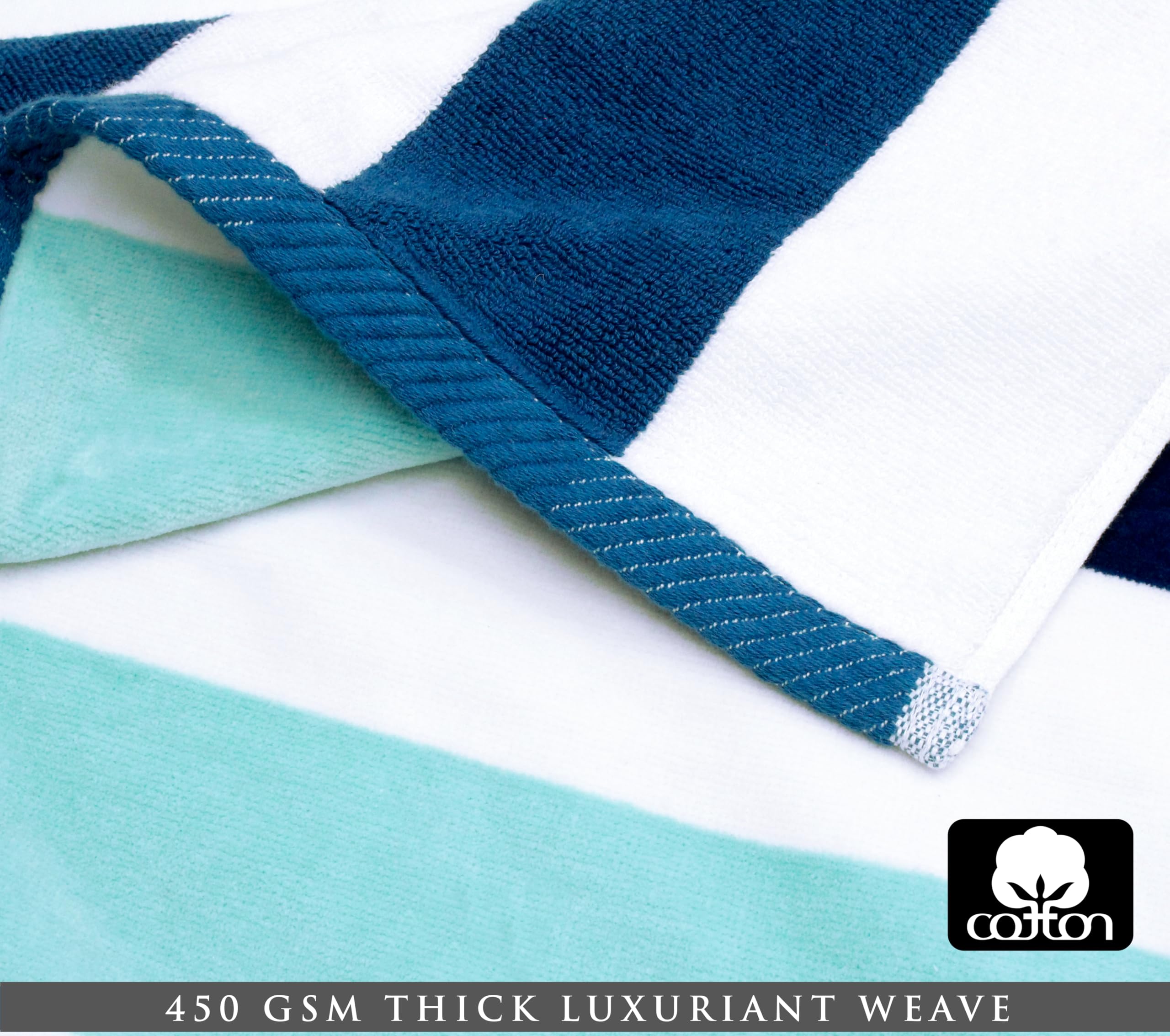 Cotton Craft Lot de 2 Serviettes de Plage surdimensionnées XL – 100% Velours de Coton – Grandes et Grandes – Serviette de Luxe Super Douce en Peluche épaisse de 450 g/m² – pour Piscine et Pique-Nique