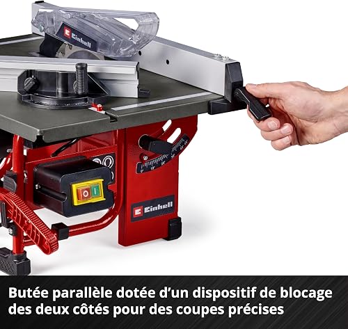 Einhell Table Saw 800W, Angle Cuts (to 45°), Angle Stop (+/- 60°) for Mitre Cuts, Dust Extraction Adaptor - Powerful, Compact and Portable Circular Bench Saw for Woodworking TC-TS 8 l - 5
