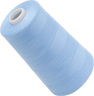 AERZETIX - C72616 - Bobina cónica de hilo de coser 120 (40/2) 4000 m - en poliéster - color azul cielo - confección mercería cuerda cordón costura ropa marroquinería