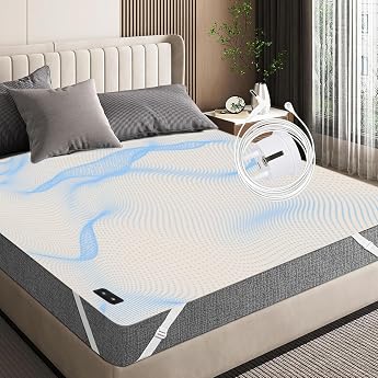 RIQINXIN Grounding Bed Sheet Conductive Grounding Mat with Ground Connection Cable 193 x 203 cm Grounding Mat for Better Sleep Beige