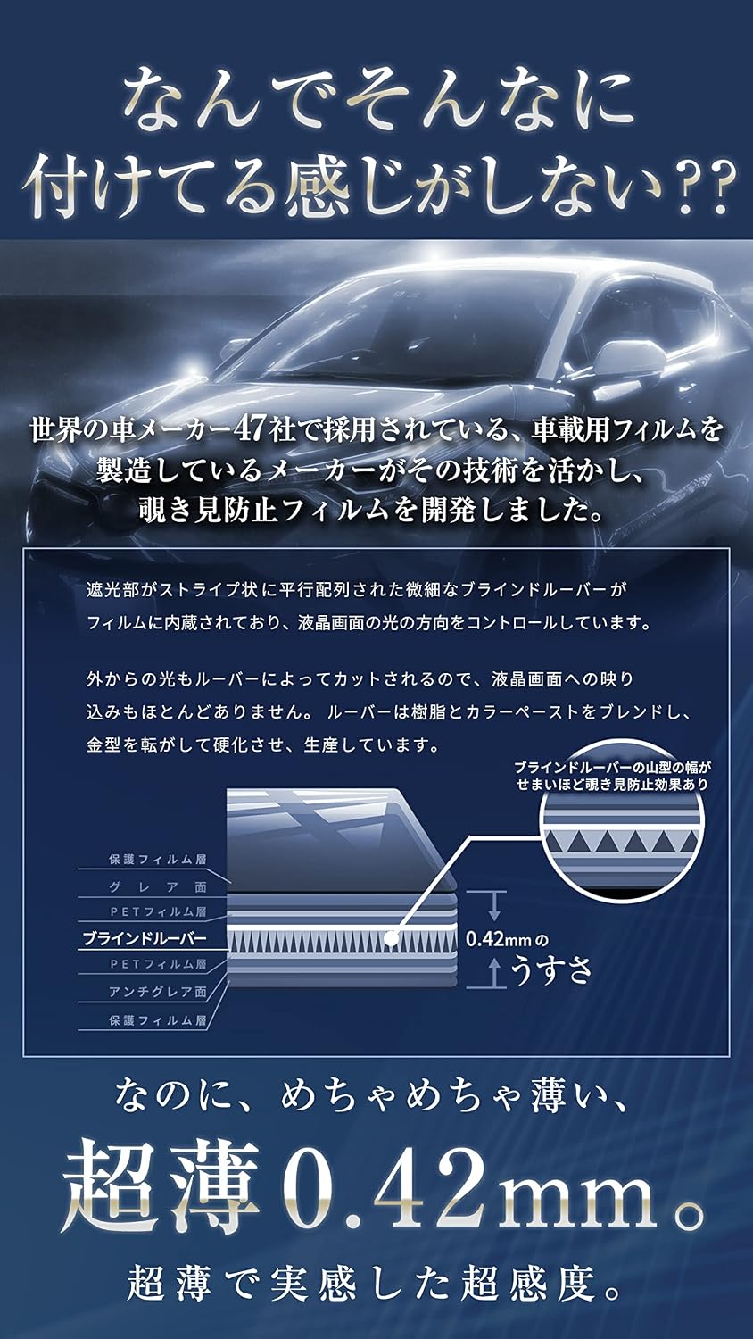 13.3 インチ 用 覗き見防止 フィルム スモークガラスメーカー開発 特許 16:9 マグネット 着脱簡単 【side table】 マルチ