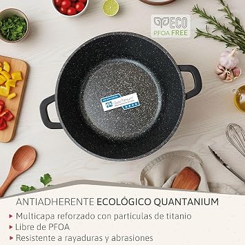 Briebe Black Titanium Cookware Induction 8 Pieces Non-Stick